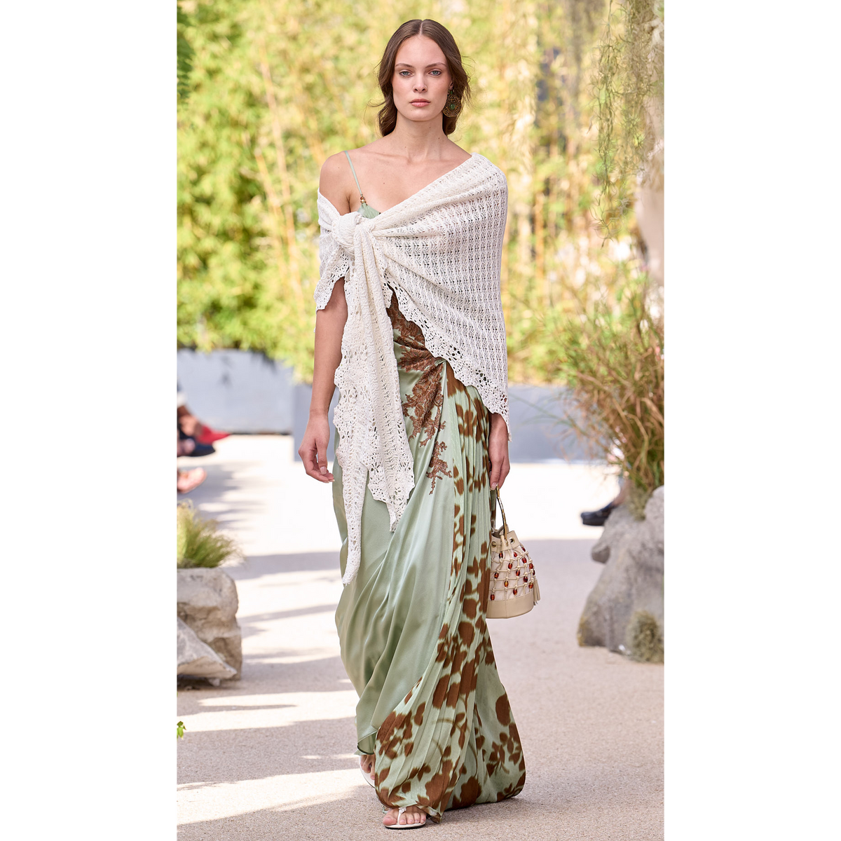 Silk Color‑Block Asymmetrical Slip Dress