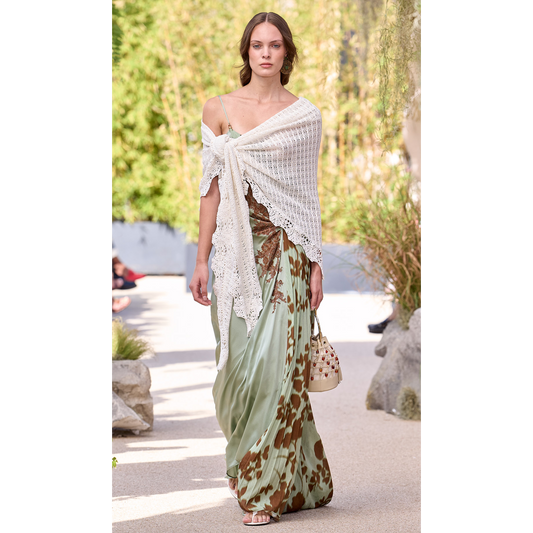 Silk Color‑Block Asymmetrical Slip Dress