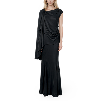 Black hand-beaded  dress