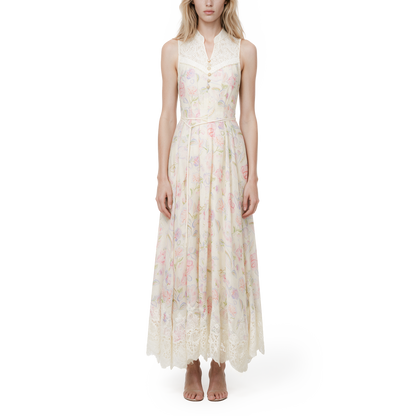 Patchwork print dress