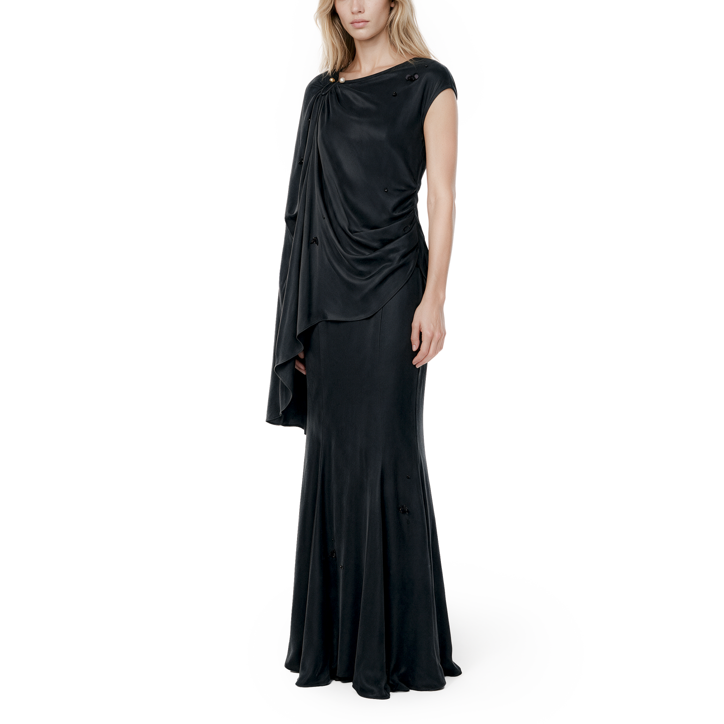 Black hand-beaded  dress