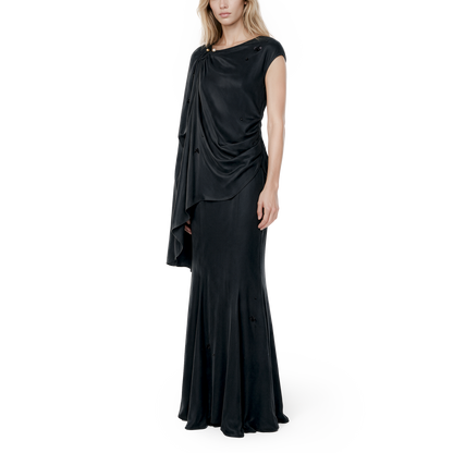 Black hand-beaded  dress