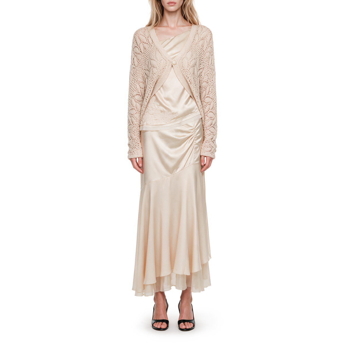 Light lotus root starch sweater coat