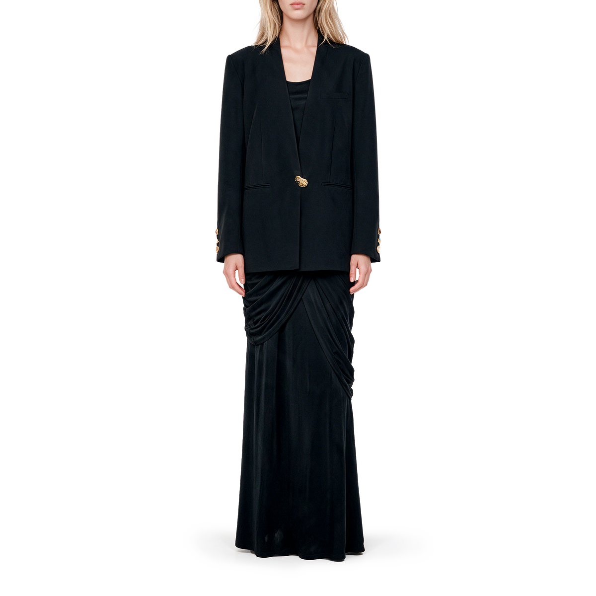 Black wool suit jacket