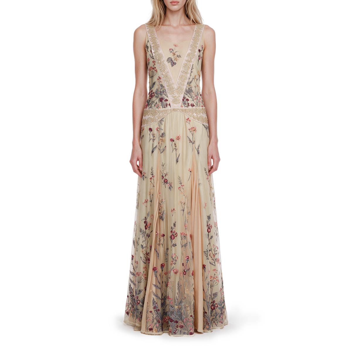 Patchwork embroidery dress