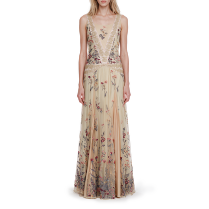 Patchwork embroidery dress