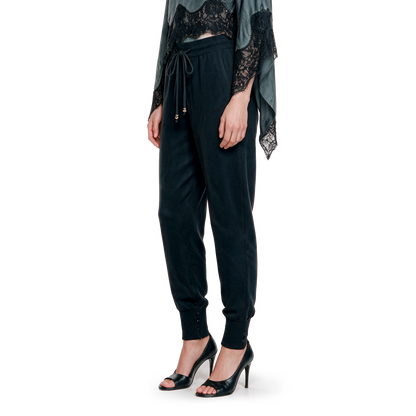 Tight-fitting woolen trousers