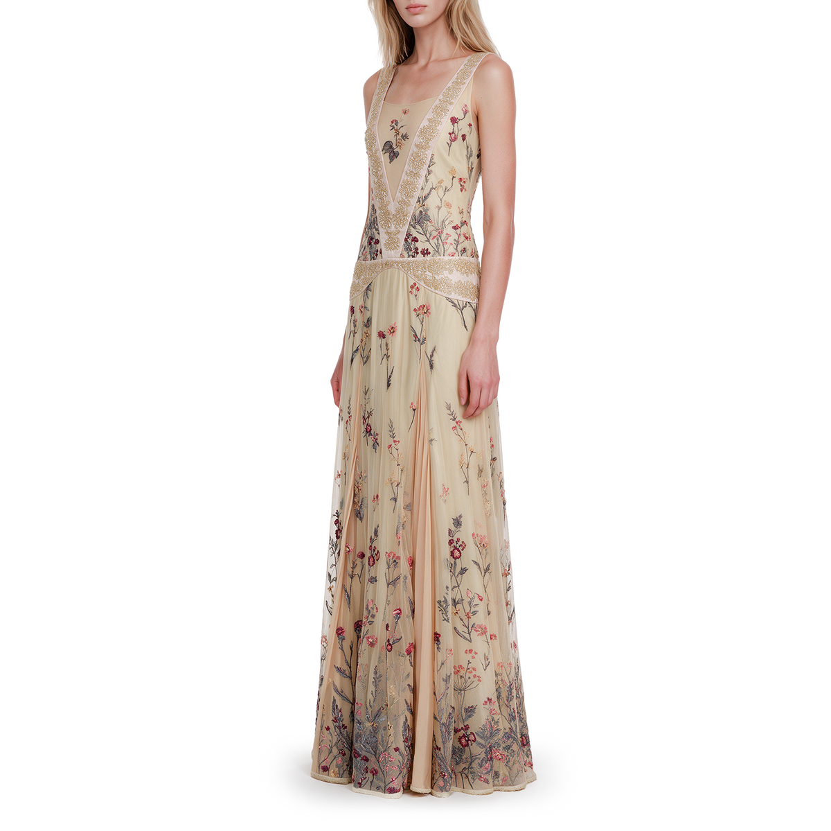 Patchwork embroidery dress