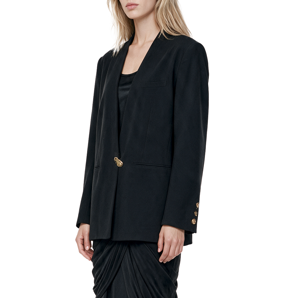 Black wool suit jacket