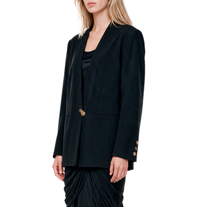 Black wool suit jacket