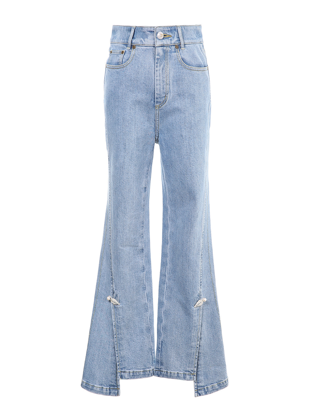 Wide-Leg Jeans Cotton Pants