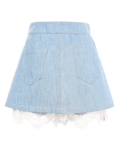 Button Down Jeans Skirt